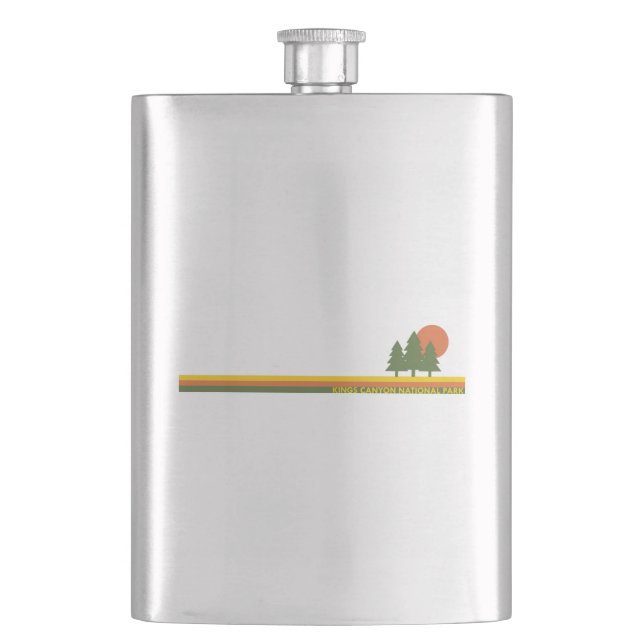 Kings Canyon National Park Pine Trees Sun Hip Flask (Front)