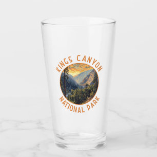Kings Canyon National Park Retro Distressed Circle Glass