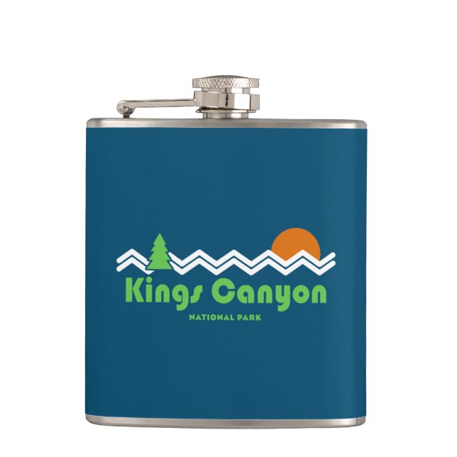 Kings Canyon National Park Retro Hip Flask (Front)