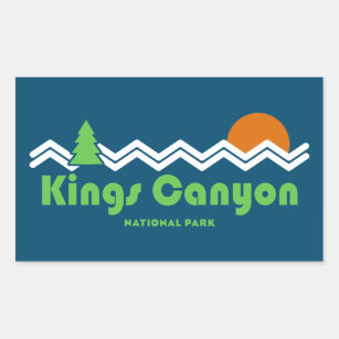 Kings Canyon National Park Retro Rectangular Sticker