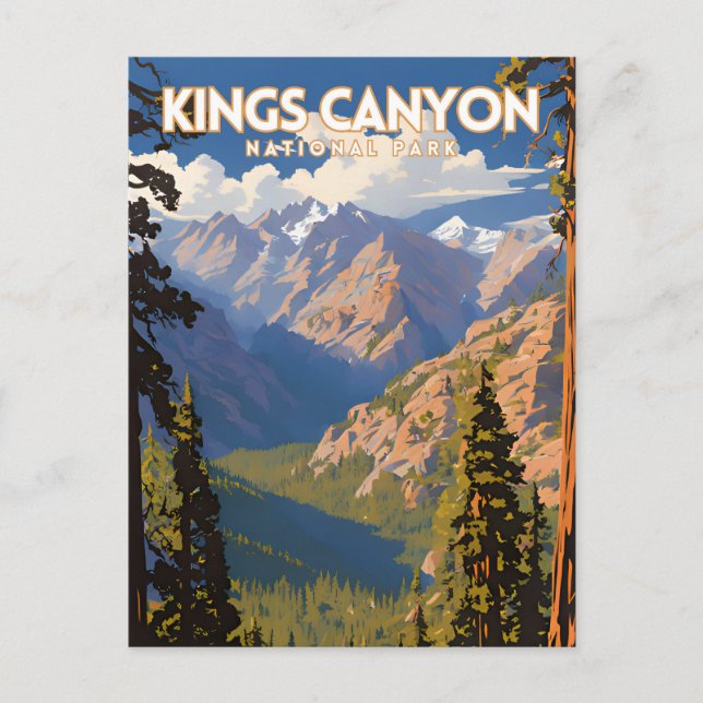 Kings Canyon National Park Travel Poster Postcard (Front)