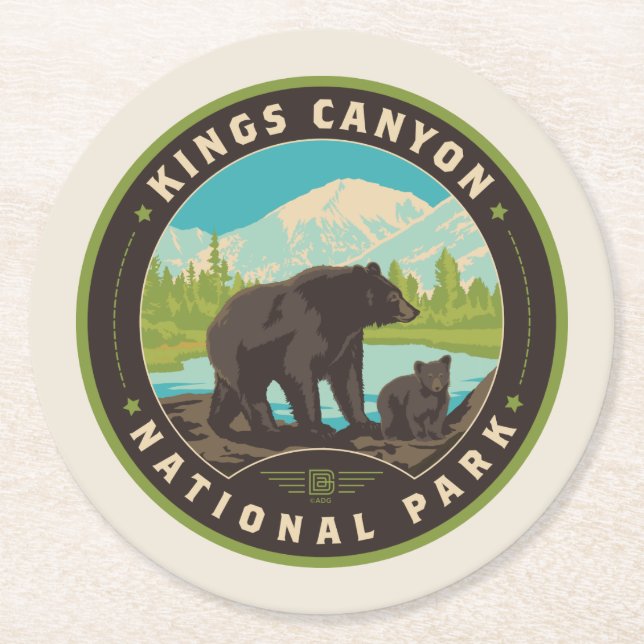 Kings Canyon National Parks Round Paper Coaster (Front)