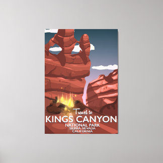 Kings Canyon Sierra Nevada Travel poster Canvas Print