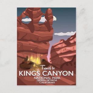 Kings Canyon Sierra Nevada Travel poster Postcard