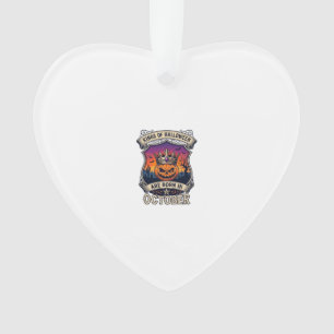 Kings Halloween Are Born October Crown Pumpkin Bat Ornament