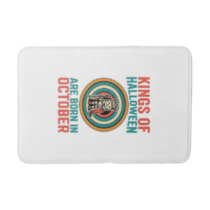 Kings Of Halloween October Birthday Vintage Shirt_ Bath Mat