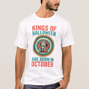 Kings Of Halloween October Birthday Vintage Shirt_ T-Shirt