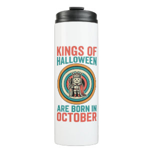 Kings Of Halloween October Birthday Vintage Shirt_ Thermal Tumbler
