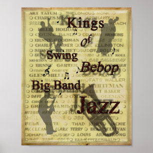 Kings of Swing Bebop Big Band Jazz Poster Print