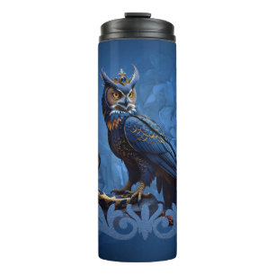 Kings of the skies and land, the majestic owl thermal tumbler