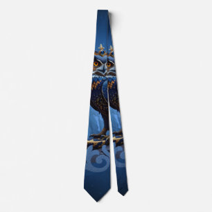 Kings of the skies and land, the majestic owl tie