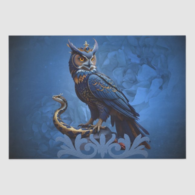 Kings of the skies and land, the majestic owl  tissue paper (Front)