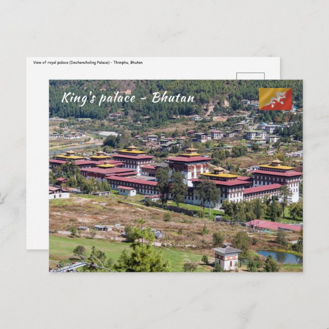 King's palace in Thimphu - Bhutan Postcard (Front/Back)