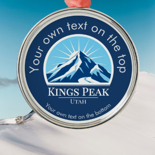 Kings Peak Mountain Utah Uinta Range medal Metal Tree Decoration