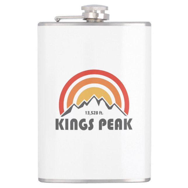 Kings Peak, Utah Hip Flask (Front)