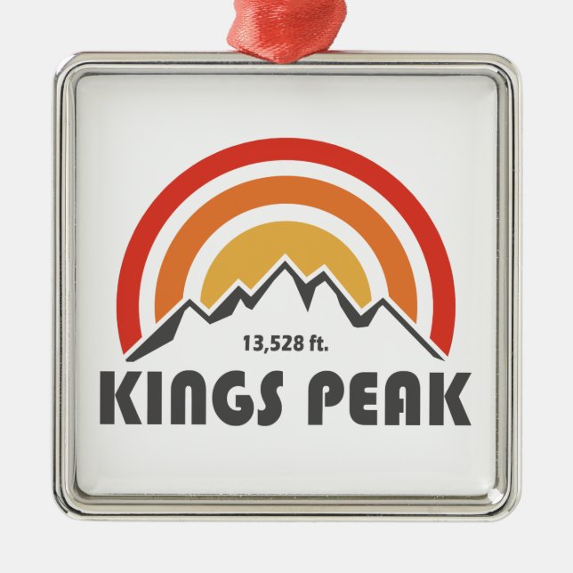 Kings Peak, Utah Metal Tree Decoration (Front)