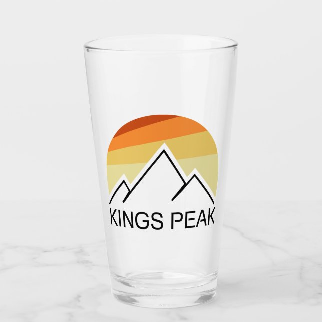 Kings Peak Utah Retro Glass (Front)