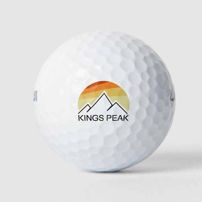 Kings Peak Utah Retro Golf Balls (Front)