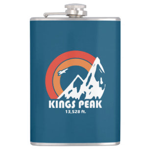 Kings Peak Utah Sun Eagle Hip Flask