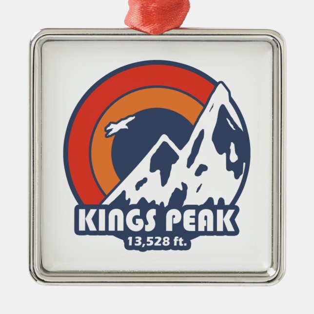 Kings Peak Utah Sun Eagle Metal Tree Decoration (Front)