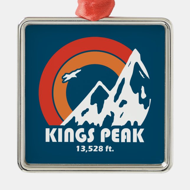 Kings Peak Utah Sun Eagle Metal Tree Decoration (Front)