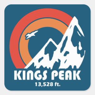 Kings Peak Utah Sun Eagle Square Sticker