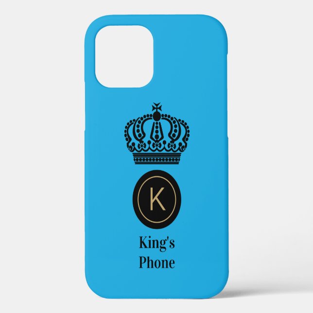 King's Phone Blue Background Monogram Customised Case-Mate iPhone Case (Back)