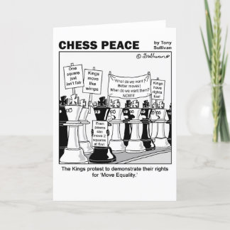 Kings protest march Chess Peace cartoon Card