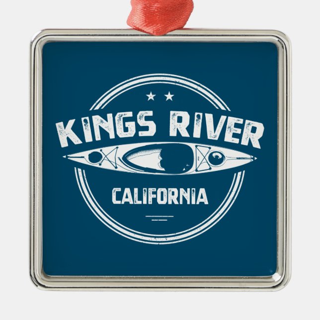 Kings River California Kayaking Metal Tree Decoration (Front)