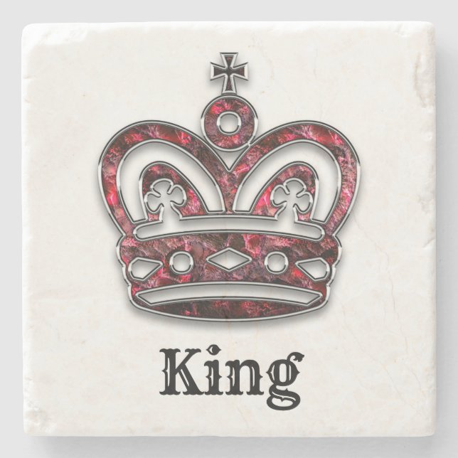 King's Royal Crown Personalised Stone Coaster (Front)
