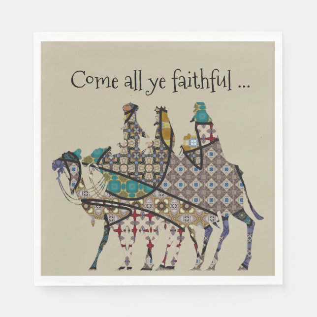 Kings Travel To See Baby Jesus Napkin (Front)