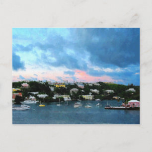King's Wharf Bermuda Harbour Sunrise Postcard