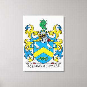 Kingsbury Family Crest Canvas Print