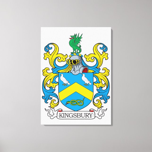 Kingsbury Family Crest Canvas Print (Front)