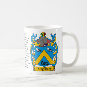 Kingsbury, the Origin, the Meaning and the Crest Coffee Mug