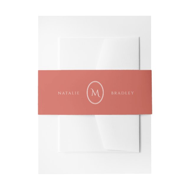 Kingston Classic Oval Monogram Invitation Belly Band (Front Example)