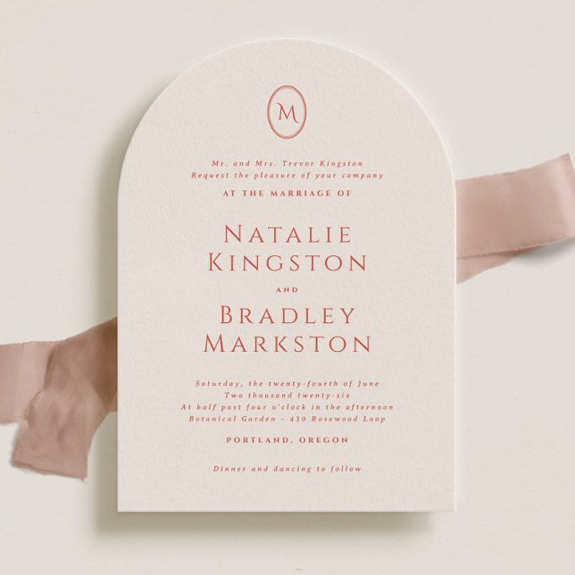 Kingston Elegant Monogram Typography Wedding Invitation (Creator Uploaded)