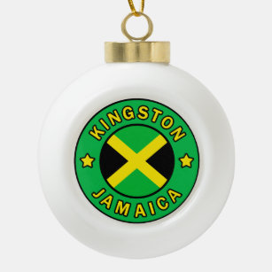 Kingston Jamaica Ceramic Ball Christmas Ornament