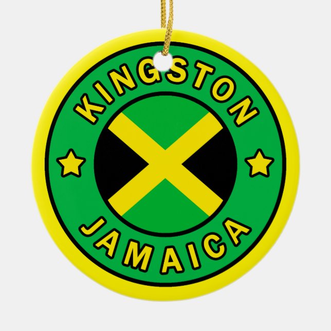 Kingston Jamaica Ceramic Tree Decoration (Front)