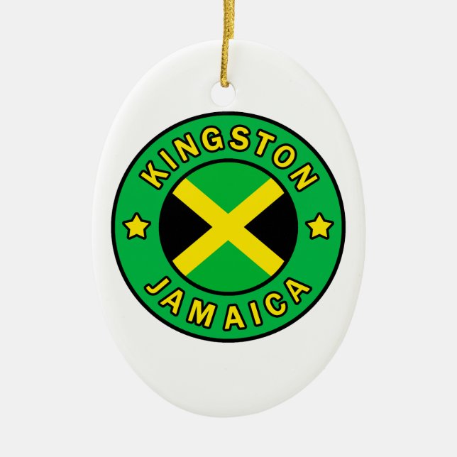 Kingston Jamaica Ceramic Tree Decoration (Front)