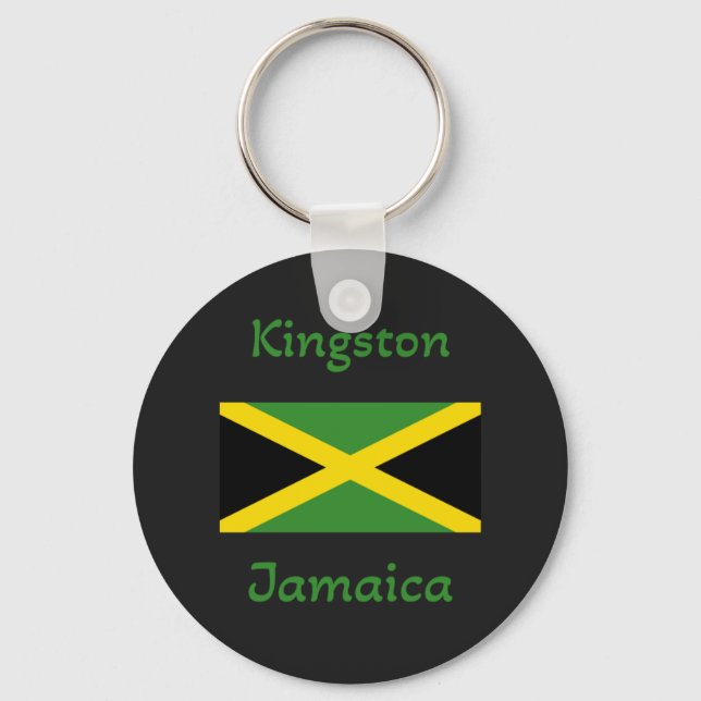 Kingston Jamaica – Jamaican Flag   Keychain (Front)
