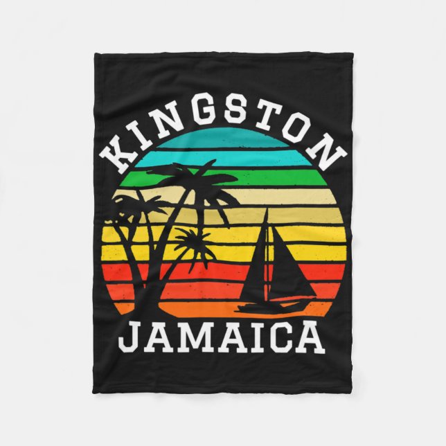 Kingston Jamaica Shirt Matching Family Vacation  Fleece Blanket (Front)