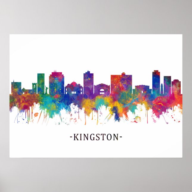 Kingston Jamaica Skyline Poster (Front)