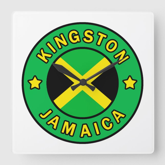 Kingston Jamaica Square Wall Clock (Front)