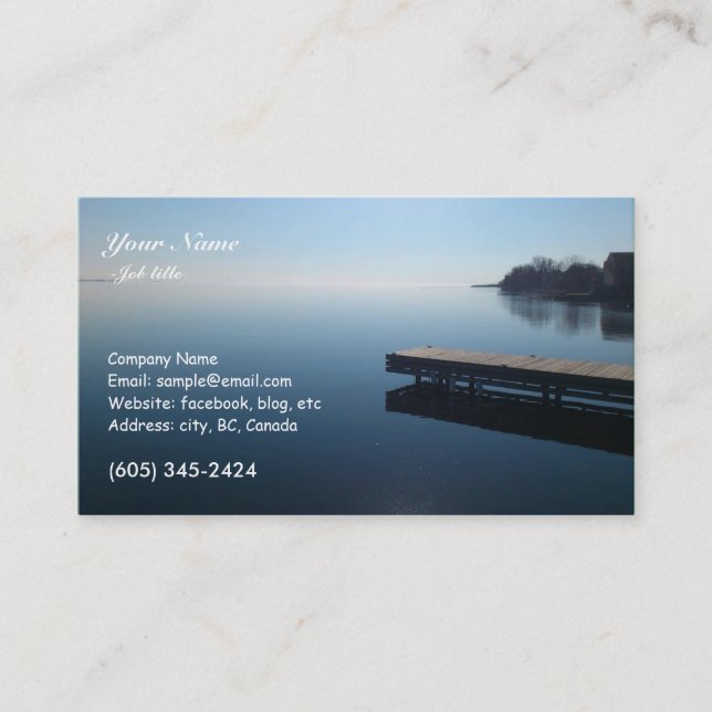 Kingston lake,Ontario. Beautiful photo of lake, Business Card (Front)
