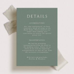 Kingston Portait Wedding Details Card