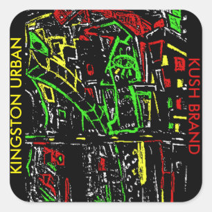 KINGSTON URBAN KUSH BRAND SQUARE STICKER