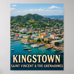 Kingstown Island Harbour and Caribbean Beauty Poster