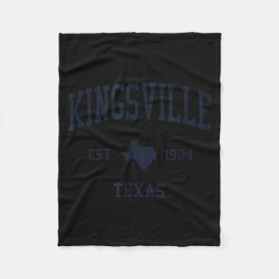 Kingsville Tx Jn1 Vintage Athletic Blue Design  Fleece Blanket