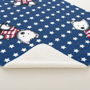 KiniArt 1st Mate Westie Sherpa Blanket